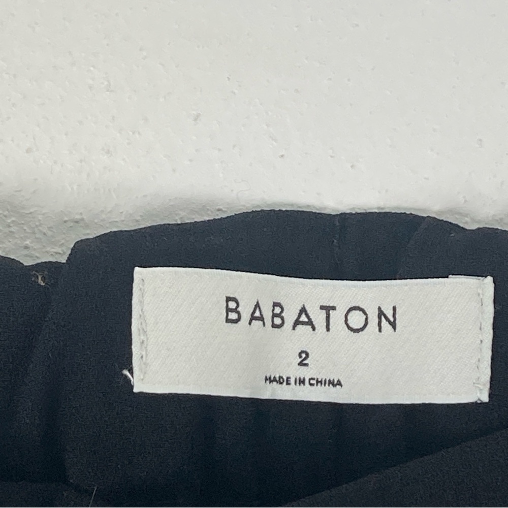 Aritzia Babaton Conan Black Side Stripe High Rise Cropped Pants Size 2 Pull On - Picture 11 of 16
